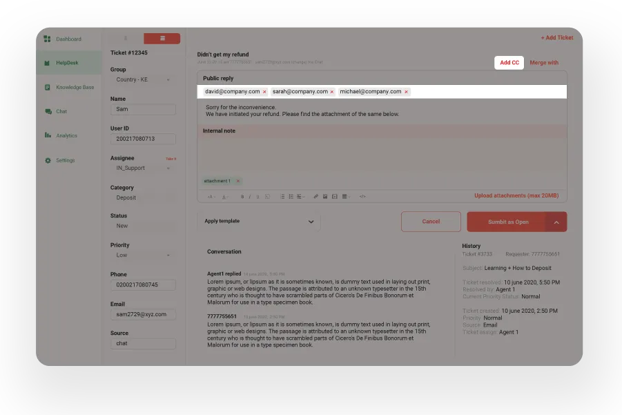 CC to Follow Progress