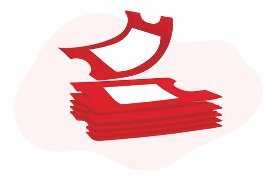 Stack of customer support tickets