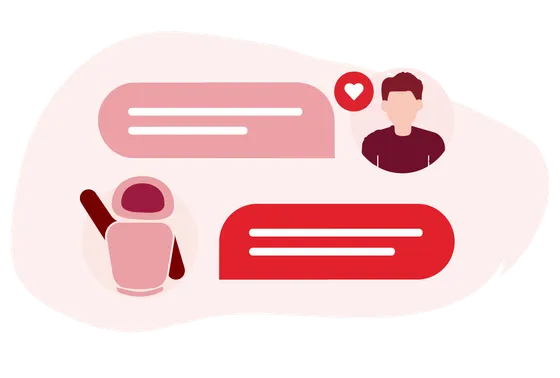 Chat bubbles exchanged between a customer and a support agent